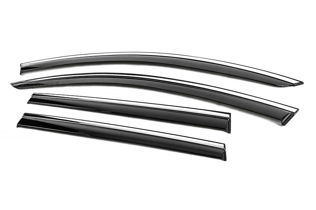Window Deflectors with Chrome Trim Niken Luxury (SW, 4 pcs) for Volkswagen Passat B7 2012-2015 - image 2
