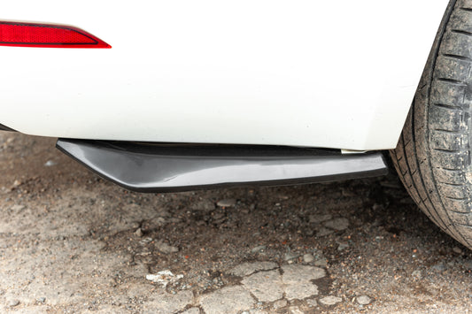Universal Flap Rear Bumper Extensions Type-A (2 pcs, Gloss Black, ABS Plastic) - image 1