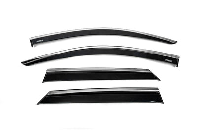 Window Deflectors with Chrome Trim (4 pcs, Niken) for Volkswagen T-Roc 2017-2025 - image 1