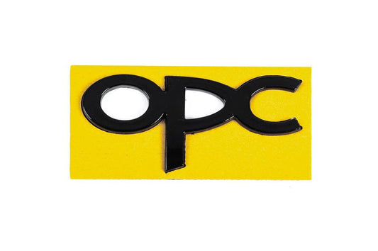 OPC emblem 36mm by 85mm (Black) for Opel - Reelken Auto