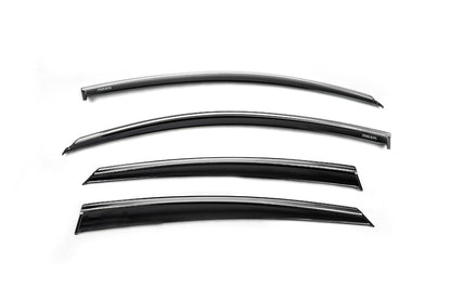 Window deflectors with chrome trim (4 pcs, Niken) for Honda Civic Sedan X 2016-2021 - image 2