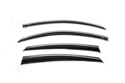 Window deflectors with chrome trim (4 pcs, Niken) for Honda Civic Sedan X 2016-2021 - image 2