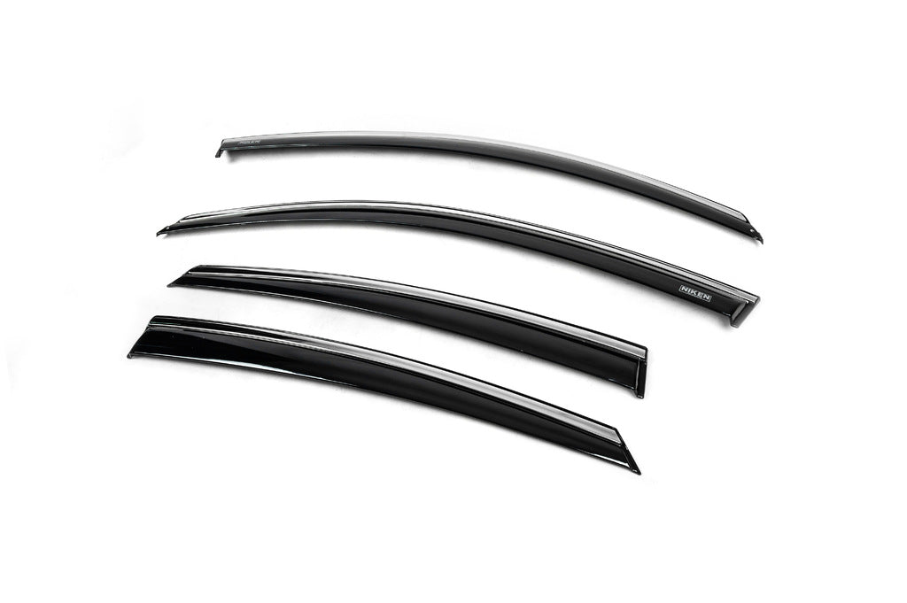 Window deflectors with chrome trim (4 pcs, Niken) for Honda Civic Sedan X 2016-2021 - image 3