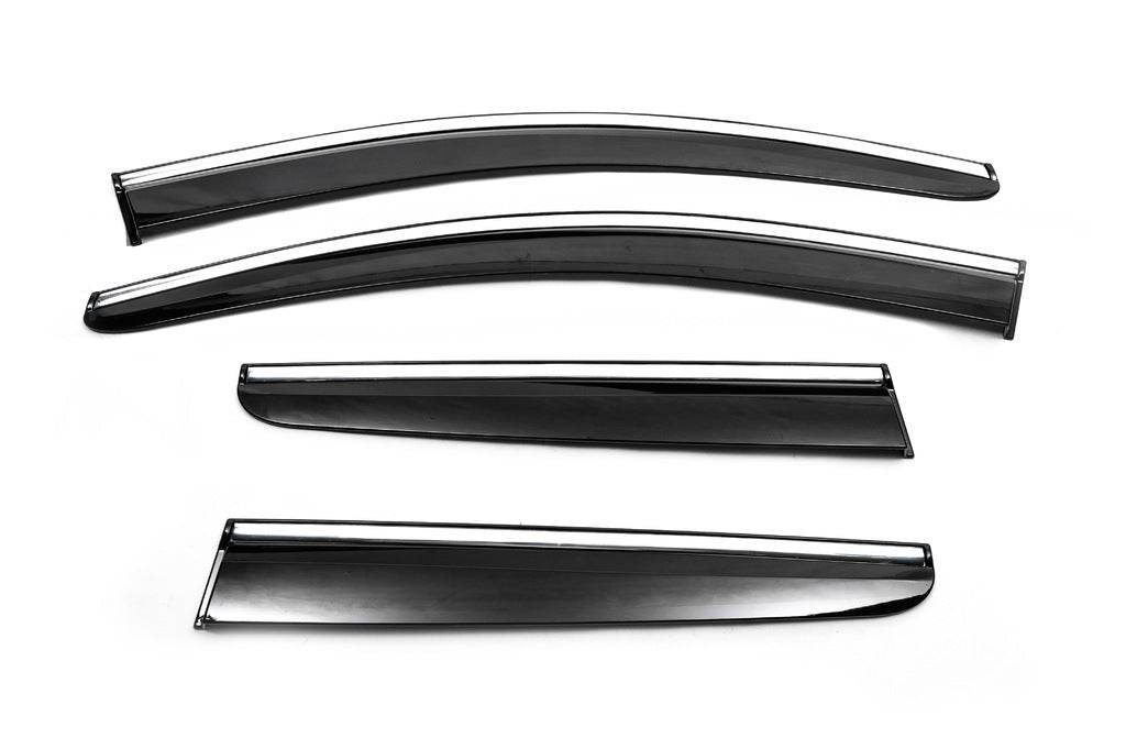 Windshields with chrome (4 pcs, Sunplex Chrome) for Nissan Qashqai 2010-2014 - Reelken Auto