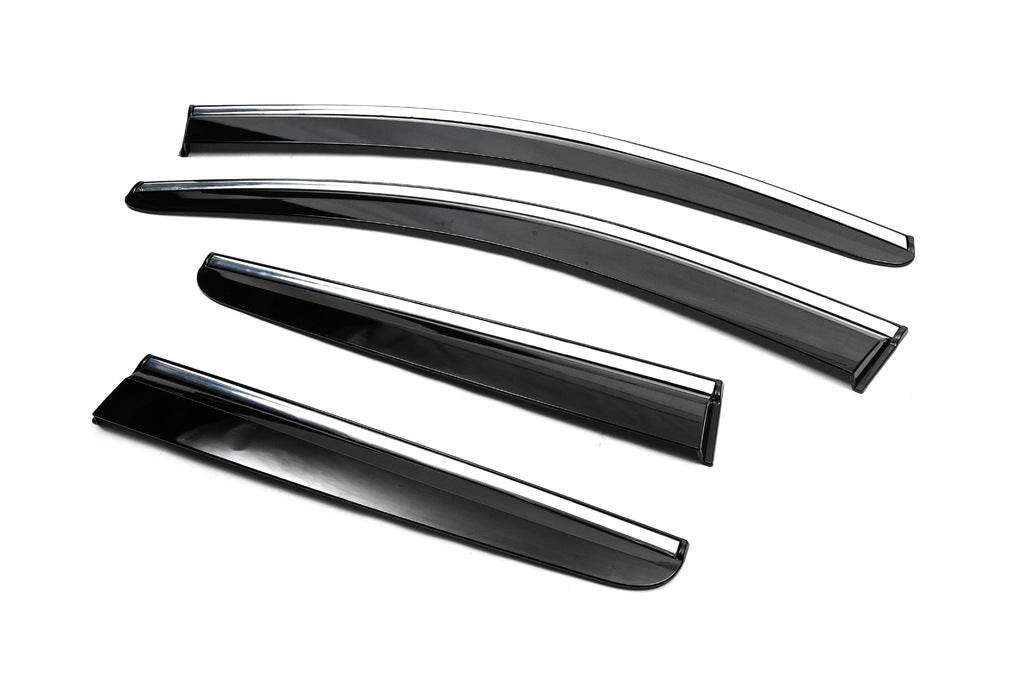 Windshields with chrome (4 pcs, Sunplex Chrome) for Nissan Qashqai 2007-2010 - Reelken Auto