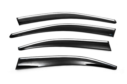 Window Deflectors with Chrome Trim Liftback (4 pcs, Sunplex Chrome) for Skoda Octavia III A7 2013-2019 - image 1