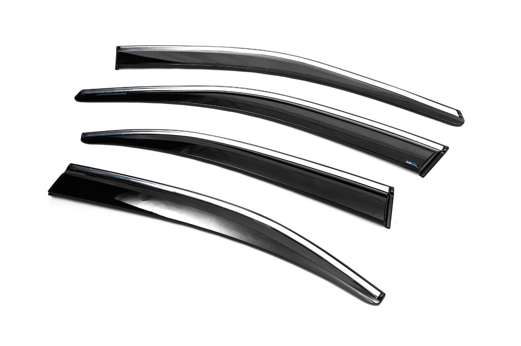 Window Deflectors with Chrome Trim Liftback (4 pcs, Sunplex Chrome) for Skoda Octavia III A7 2013-2019 - image 2