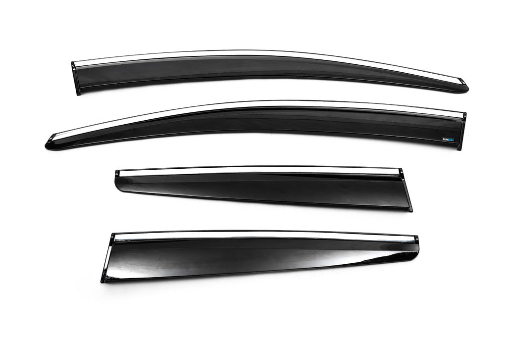 Chrome Window Deflectors with Strip HB/SD (4 pcs, Sunplex Chrome) for Opel Astra J 2009-2015 - image 5