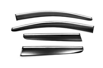 Window Deflectors with Chrome Trim (4 pcs, Sunplex Chrome) for Peugeot 3008 2016-2023 - image 3