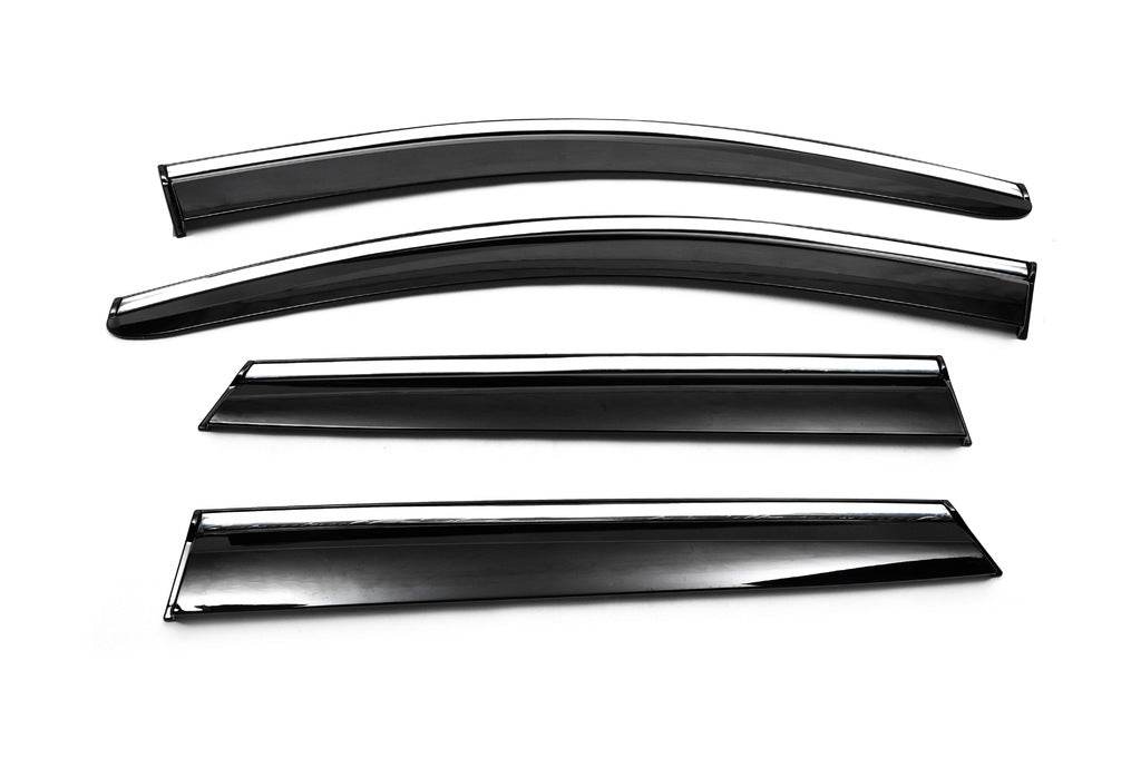 Windshields with chrome (4 pcs, Sunplex Chrome) for Nissan Qashqai 2014-2021 - Reelken Auto