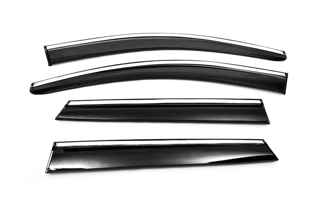 Window Deflectors with Chrome Trim (4 pcs, Sunplex Chrome) for Nissan Qashqai 2014-2021 - image 7