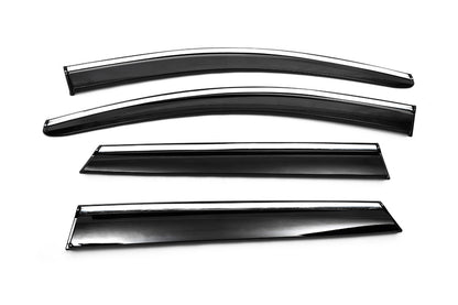 Window Deflectors with Chrome Trim (4 pcs, Sunplex Chrome) for Nissan Qashqai 2014-2021 - image 7
