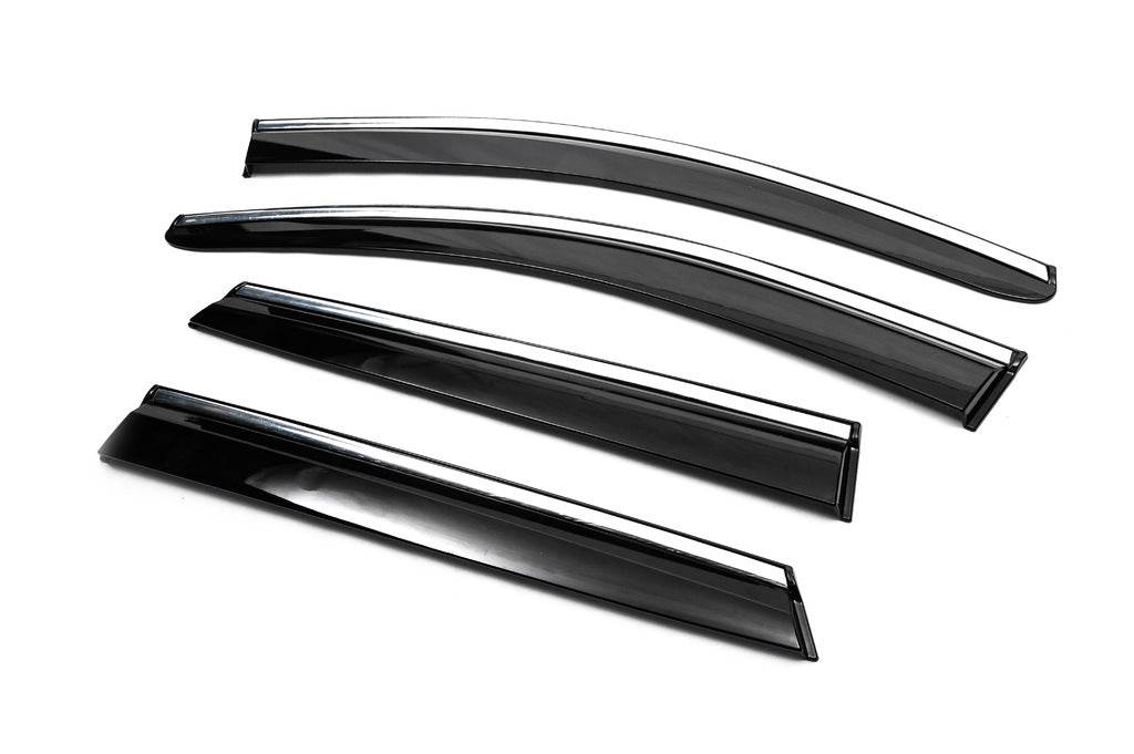 Windshields with chrome (4 pcs, Sunplex Chrome) for Nissan Qashqai 2014-2021 - Reelken Auto