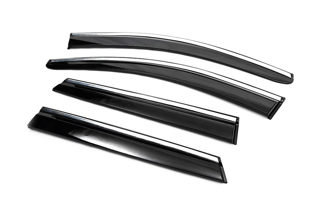 Window Deflectors with Chrome Trim (4 pcs, Sunplex Chrome) for Nissan Qashqai 2014-2021 - image 8
