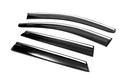 Window Deflectors with Chrome Trim (4 pcs, Sunplex Chrome) for Nissan Qashqai 2014-2021 - image 8