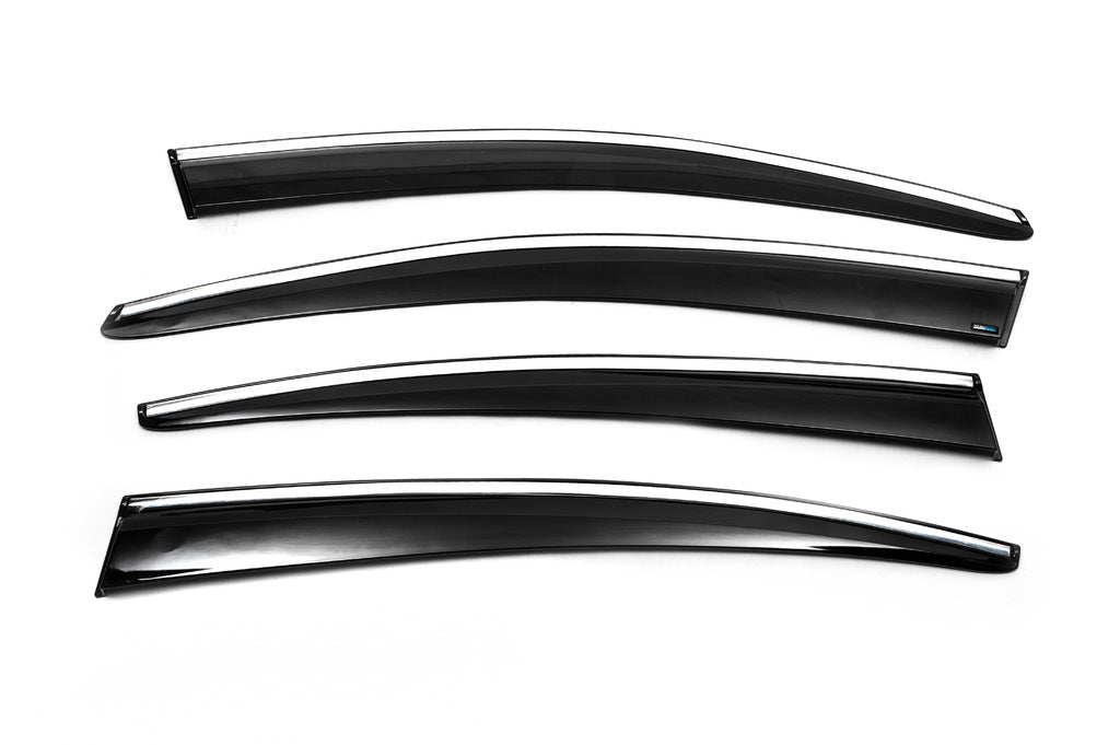 Window Deflectors with Chrome Trim SD (4pcs, EU, Sunplex Chrome) for Volkswagen Passat B7 2012-2015 - image 6