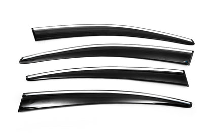 Window Deflectors with Chrome Trim SD (4pcs, EU, Sunplex Chrome) for Volkswagen Passat B7 2012-2015 - image 6