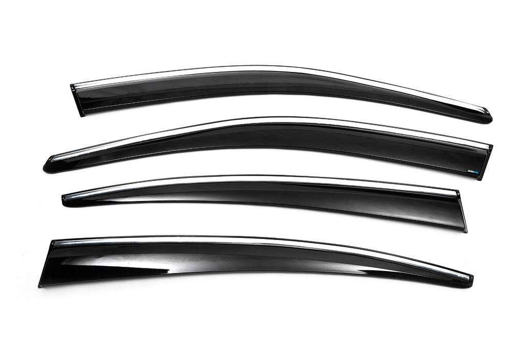 Visors with SD chrome (4 pcs, Sunplex Chrome) for Volkswagen Passat B8 2015-2023 - Reelken Auto