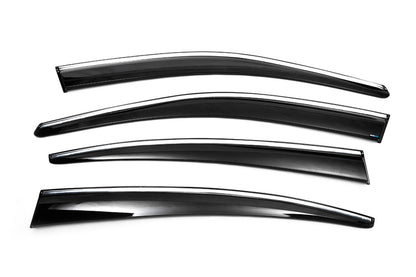 Window Deflectors with Chrome Trim SD (4 pcs, Sunplex Chrome) for Volkswagen Passat B8 2015-2023 - image 5