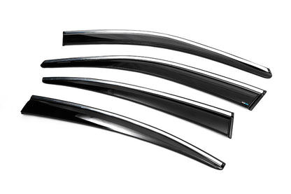 Window Deflectors with Chrome Trim SD (4 pcs, Sunplex Chrome) for Volkswagen Passat B8 2015-2023 - image 6