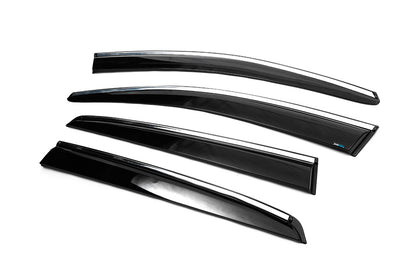 Window Deflectors with Chrome Trim HB (4 pcs, Sunplex Chrome) for Volkswagen Golf 7/E-Golf 2012-2020 - image 6