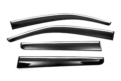 Window Deflectors with Chrome Trim (4 pcs, Sunplex Chrome) for Volkswagen Amarok 2010-2022 - image 1