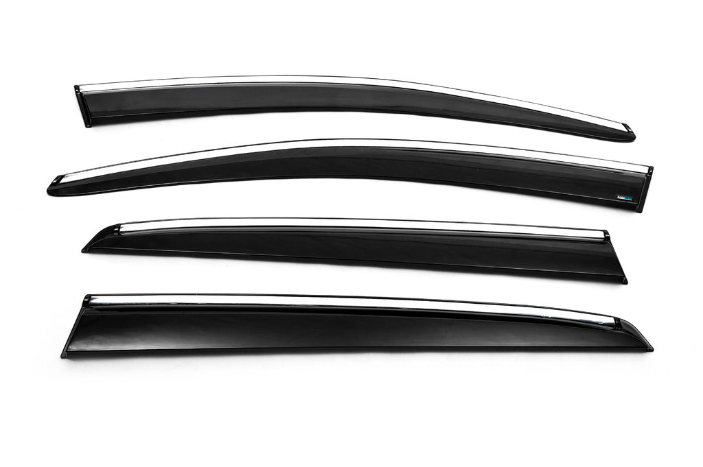 Window Deflectors with Chrome Trim (4 pcs, Sunplex Chrome) for Volkswagen Golf 5 2003-2009 - image 17