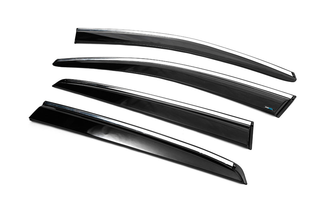 Window Deflectors with Chrome Trim (4 pcs, Sunplex Chrome) for Volkswagen Golf 5 2003-2009 - image 16