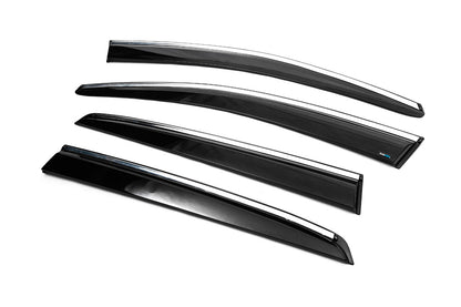 Window Deflectors with Chrome Trim (4 pcs, Sunplex Chrome) for Volkswagen Golf 5 2003-2009 - image 16
