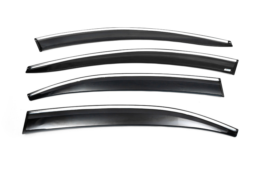 Window Deflectors with Chrome Trim (4 pcs, Sunplex Chrome) for Volkswagen Jetta 2011-2018 - image 3