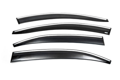 Window Deflectors with Chrome Trim (4 pcs, Sunplex Chrome) for Volkswagen Jetta 2011-2018 - image 3