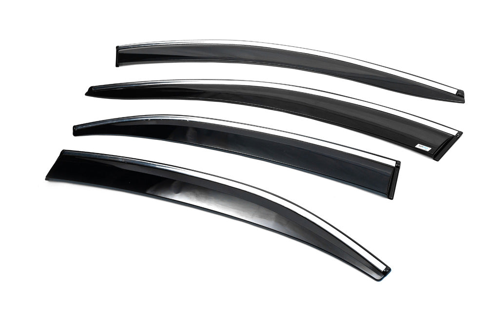 Window Deflectors with Chrome Trim (4 pcs, Sunplex Chrome) for Volkswagen Jetta 2011-2018 - image 4