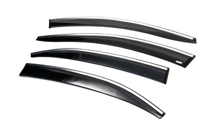Window Deflectors with Chrome Trim (4 pcs, Sunplex Chrome) for Volkswagen Jetta 2011-2018 - image 4
