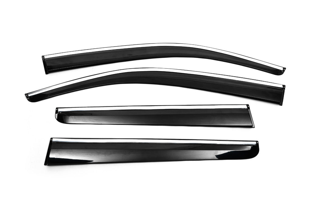 Window Deflectors with Chrome Trim (4 pcs, Sunplex Chrome) for Toyota Hilux 2006-2015 - image 5