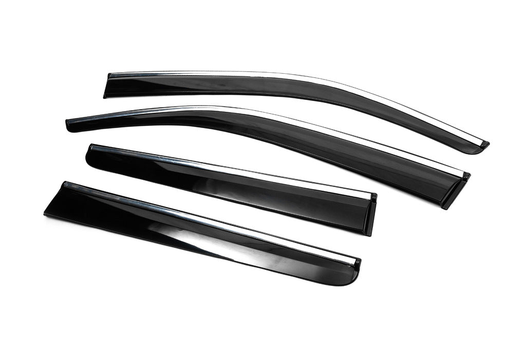 Window Deflectors with Chrome Trim (4 pcs, Sunplex Chrome) for Toyota Hilux 2015- - image 10