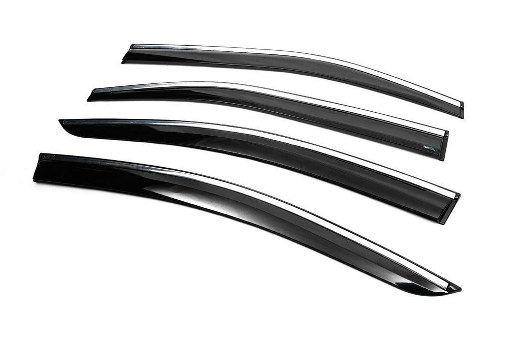 Window Deflectors with Chrome Trim (4 pcs, Sunplex Chrome) for Toyota Corolla 2019- - image 2