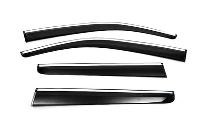 Window Deflectors with Chrome Trim (4 pcs, Sunplex Chrome) for Nissan Navara 2006-2015 - image 3