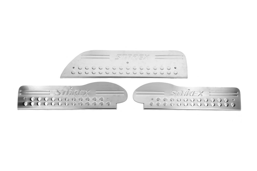 Door Sill Protectors OmsaLine (3 pcs, Stainless Steel) for Hyundai H200, H1, Starex 1998-2007 - image 4