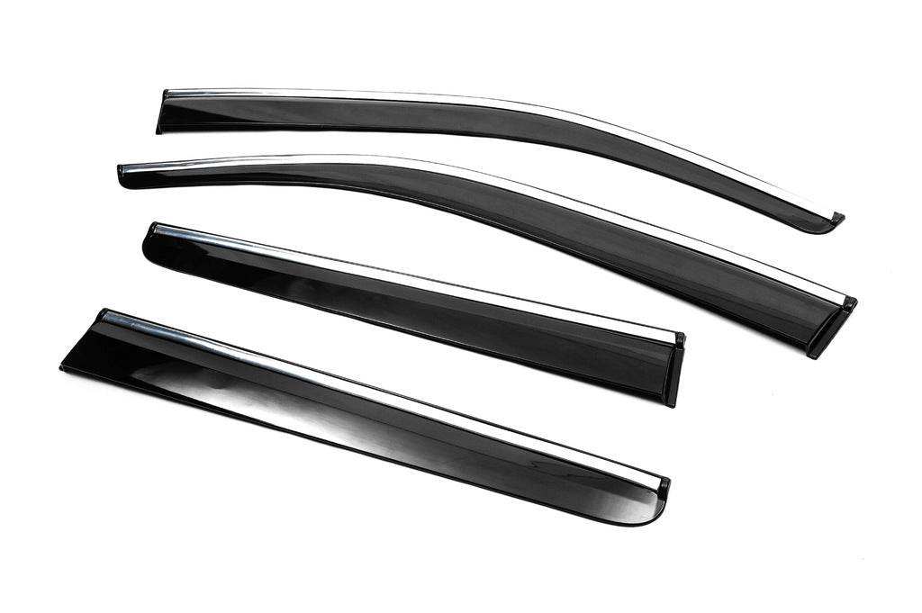 Windshields with chrome (4 pcs, Sunplex Chrome) for Nissan Navara 2006-2015 - Reelken Auto