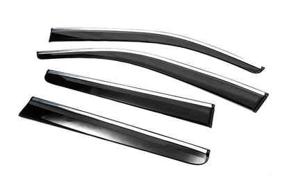 Windshields with chrome (4 pcs, Sunplex Chrome) for Nissan Navara 2006-2015 - Reelken Auto
