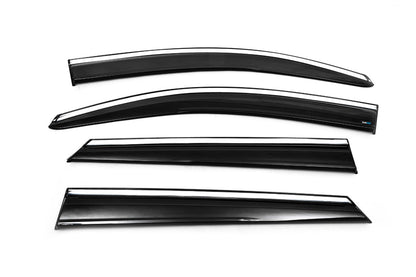 Window Deflectors with Chrome Trim (4 pcs, Sunplex Chrome) for Hyundai Tucson TL 2016-2021 - image 5