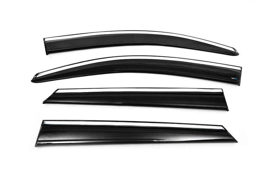 Window Deflectors with Chrome Trim (4 pcs, Sunplex Chrome) for Hyundai Tucson TL 2016-2021 - image 5