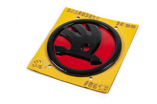 Red Emblem 5JA853621 (89 mm) for Skoda - image 2