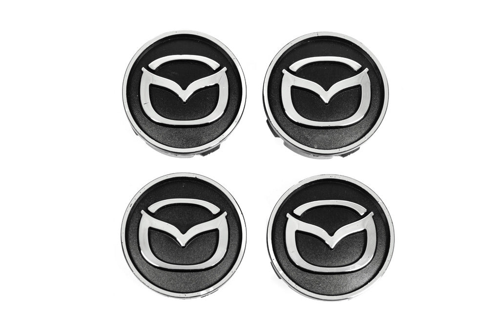 Black wheel center caps maz5955tur-bl (59mm to 55mm, 4 pcs) for Mazda - image 1