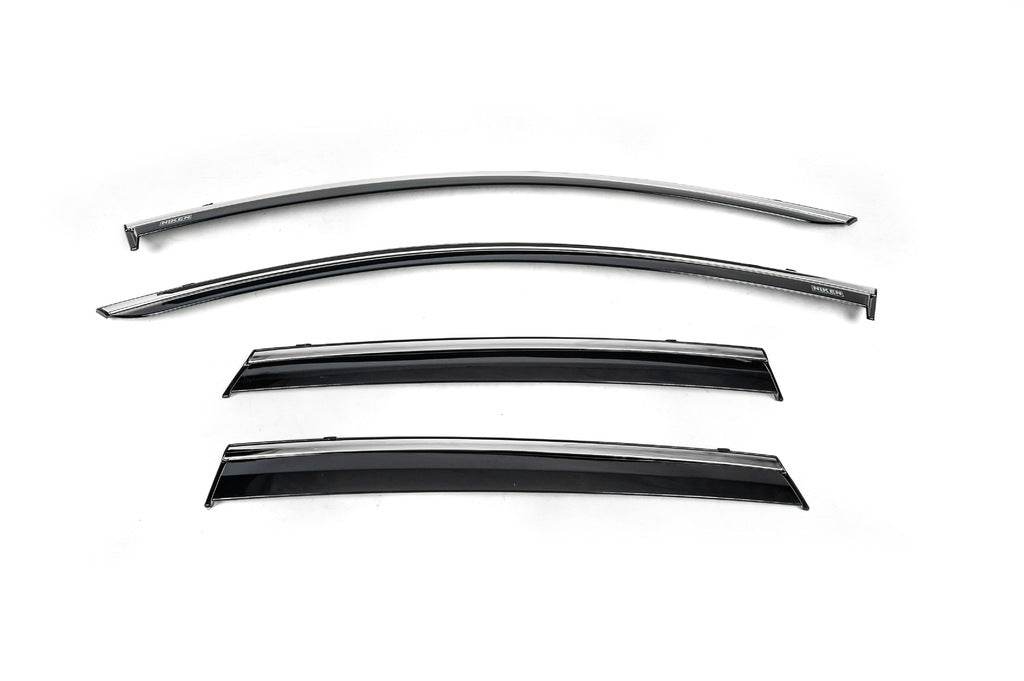 Windbreakers with chrome (4 pcs, Niken) for Renault Clio V 2019↗︎ - Reelken Auto