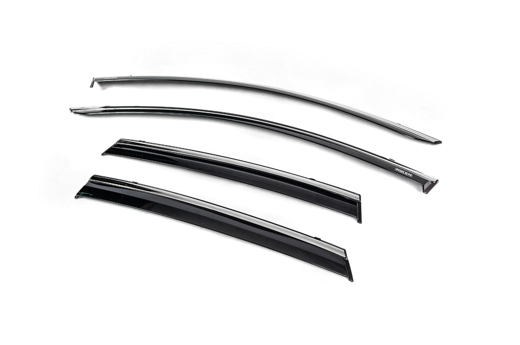 Window deflectors with chrome trim (4 pcs, Niken) for Renault Clio V 2019- - image 2
