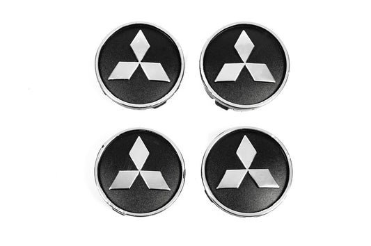 Black wheel center caps mit5955tur-b (59mm to 55mm, 4 pcs) for Mitsubishi - image 1