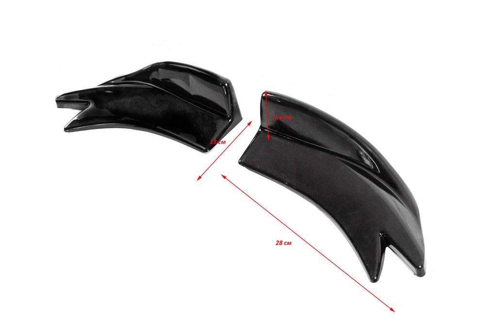 Universal Flap rear bumper covers type-F (2 pcs, gloss black, ABS plastic) - image 4