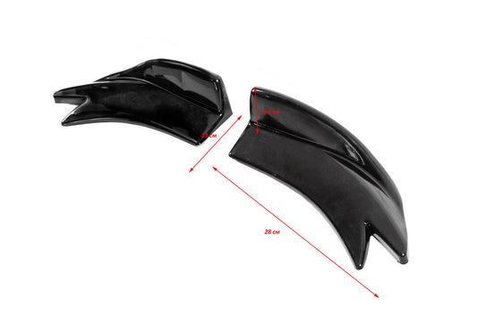 Universal Flap Rear Bumper Extensions Type-F (2 pcs, Gloss Black, ABS Plastic) - image 2