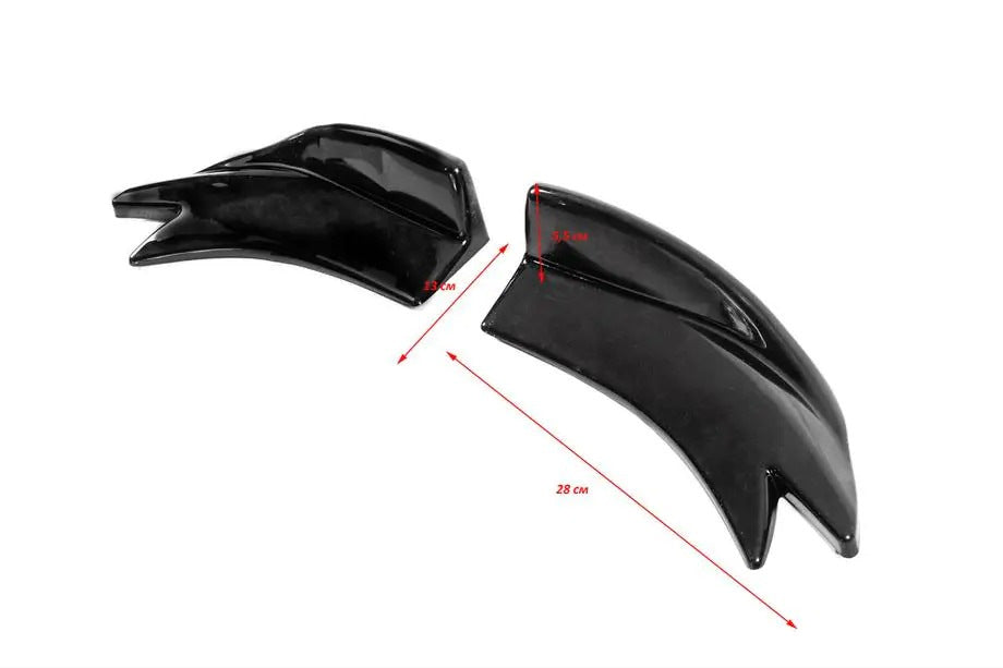 Universal Flap Side Skirt Extensions Type-F (2 pcs, Gloss Black, ABS Plastic) - image 4